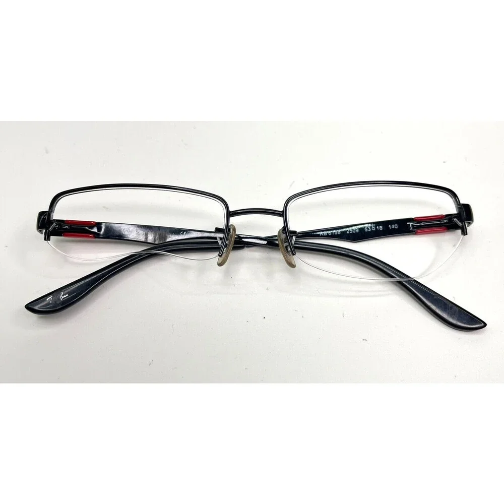 Ray-Ban Eyeglasses Frames RB 6158 2509 Black 53-18-140 Half Rim 1272